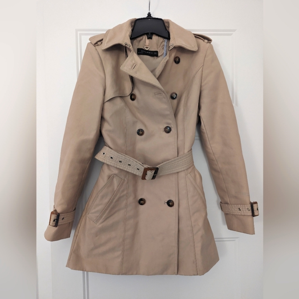 ZARA Beige Trench Coat size Small
